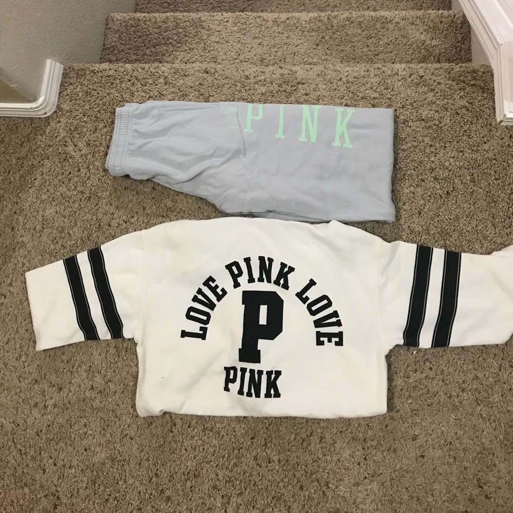 SOLD vs pink sweatpants and hoodie bundle